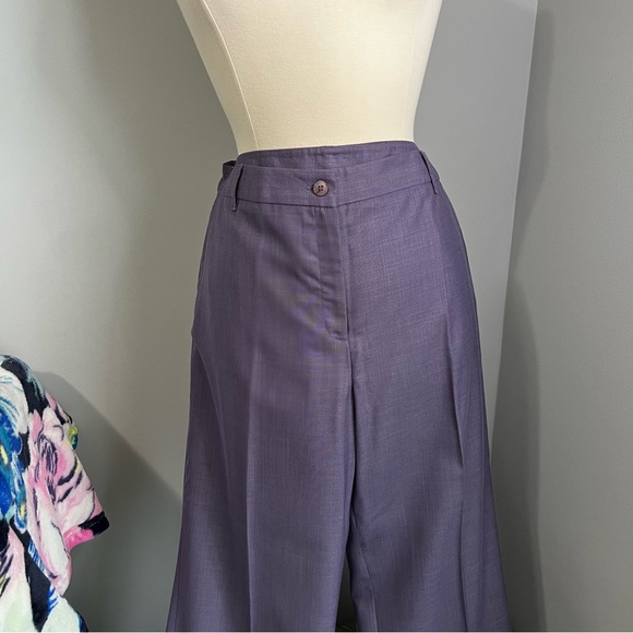 Oscar De La Renta 16 Purple 2 Piece Pant Suit - Full Zip Jacket - Picture 5 of 17